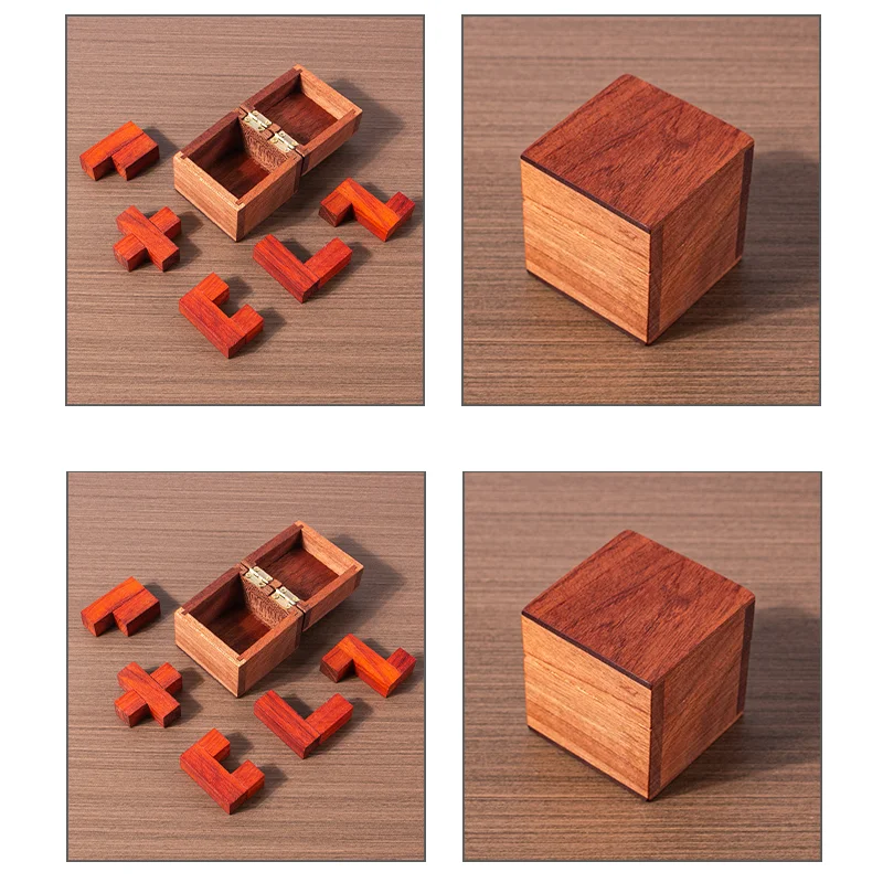 Challenging Wooden Logic Mind Brain Teasers Box Puzzles Game for Adults