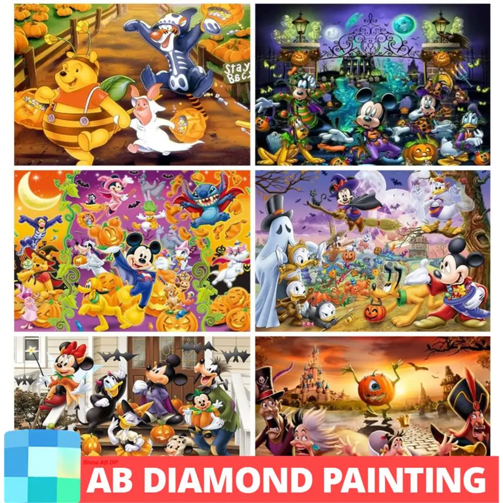 Disney ab Nordlichter Diamant Malerei Halloween Mickey und Freund Cartoon Mosaik 5d DIY Handwerk Neuankömmlinge setzt Wohnkultur