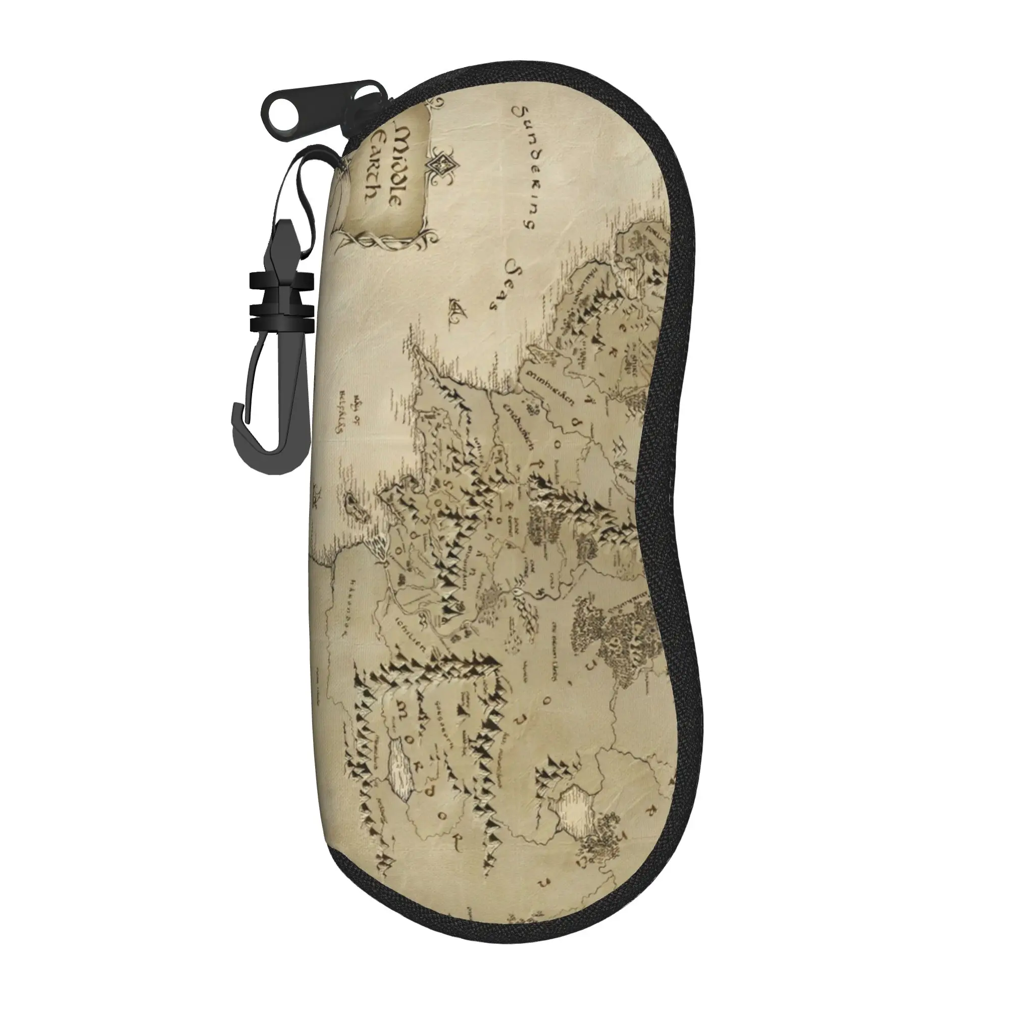 L-Lords Of The R-Rings Middle Earth Map Glasses Case Cover Men Women  Sunglasses Case Custom Eyewear Storage Eyeglass Protector