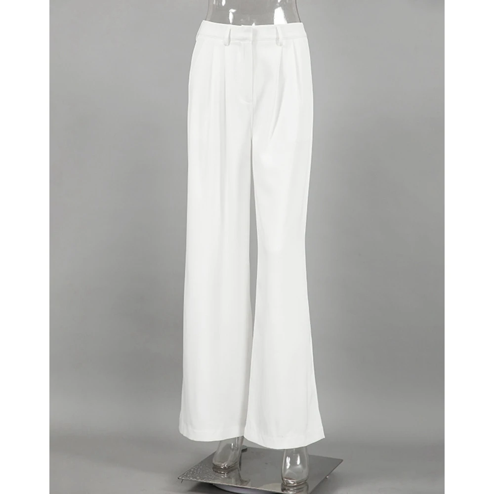 Office Lady White Pants Loose Fit Casual Women Elegant Wide Leg Pants Women Long Pants Summer Pants Women
