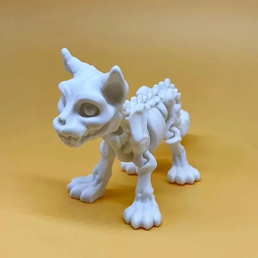 3D-Druck von Halloween-Skelett-Katzenstatuen, Totenkopf-Katzenkopf-Dekorationen, ideale Geschenke für Katzenbegeisterte, Halloween-Dekorationen