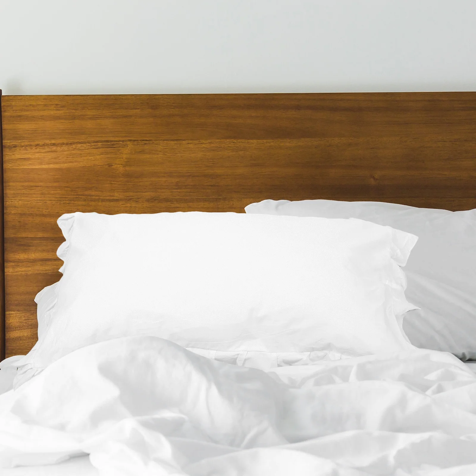 1 Pair Ruffled White Pillow Cases Cotton Cushion Covers For Bed Washable Bedroom Decorative Pillowcase Home Bedding Covers