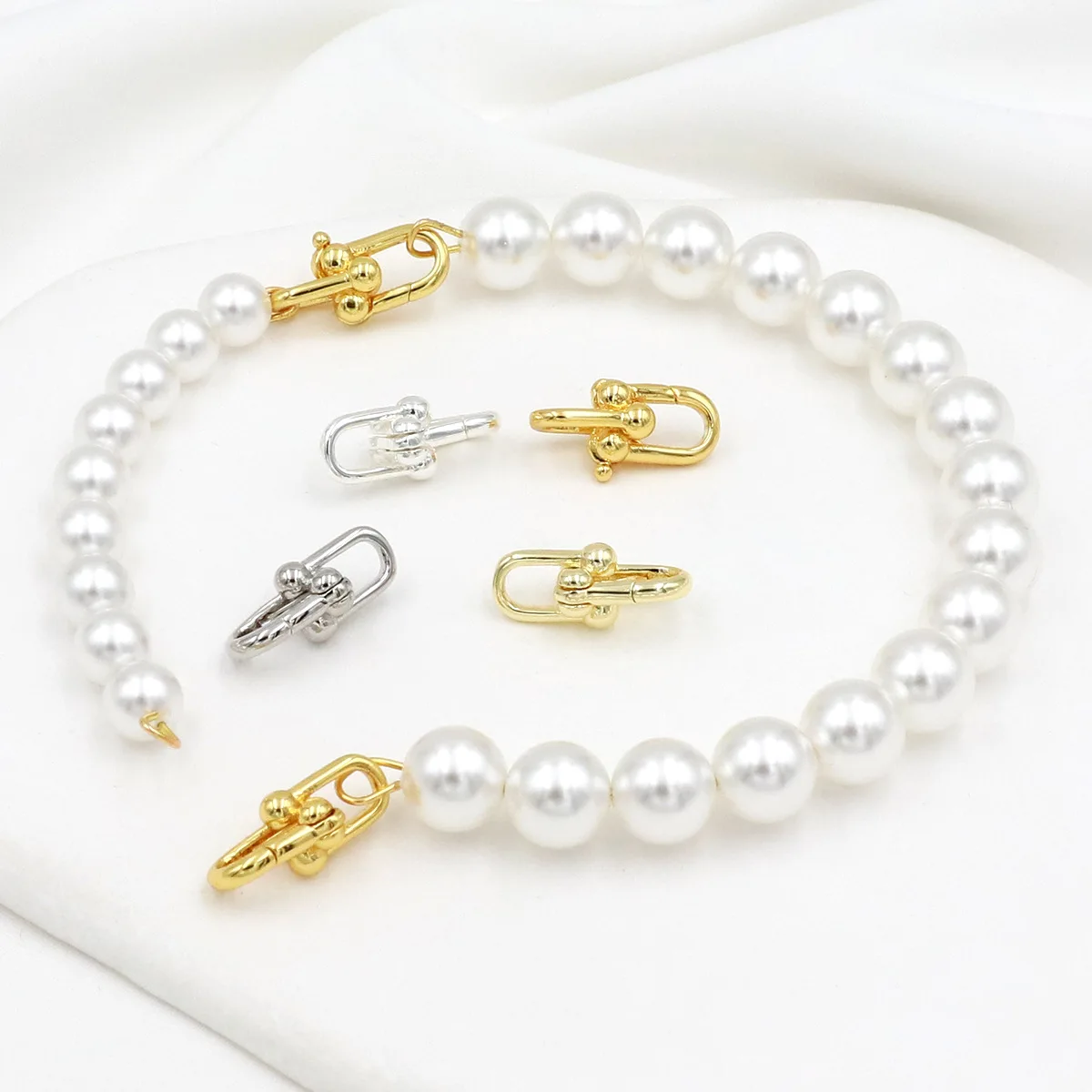 1 قطعة النحاس U شكل مشبك موصلات ل قلادة سوار صنع اليدوية نهاية الربيع المشابك DIY بها بنفسك مجوهرات اكسسوارات #3