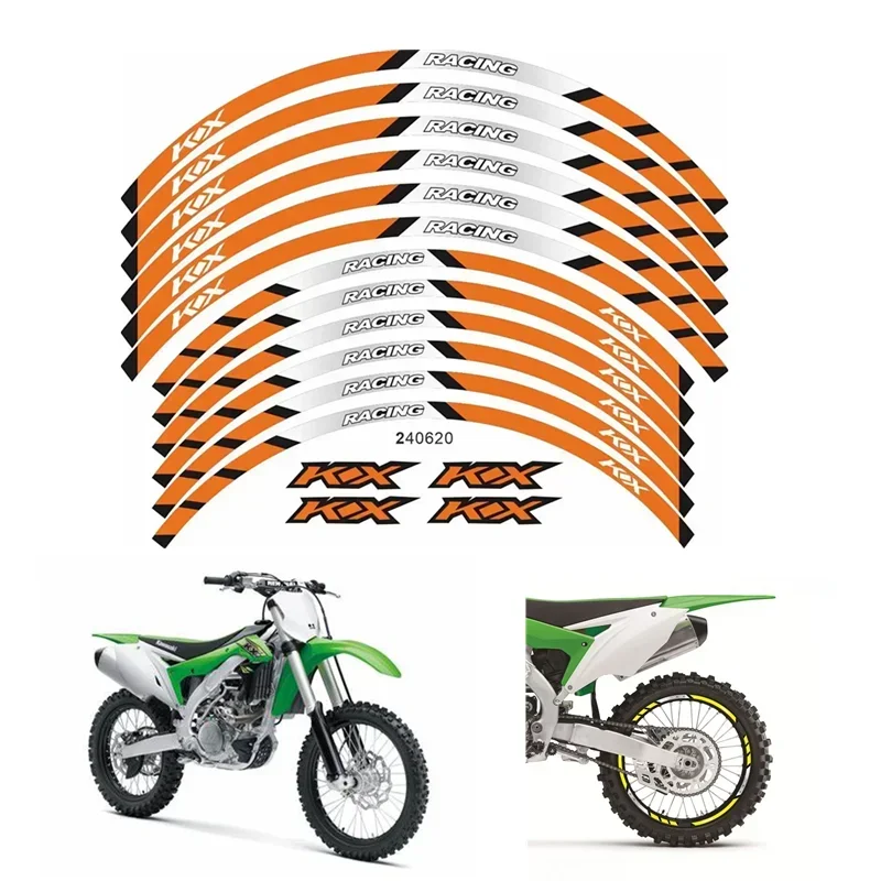 For Kawasaki KX 450 250 250F 450F 85 125 100 50 550 60 65 80 85  Motorcycle Parts Contour Wheel Decoration Decal Sticker - A