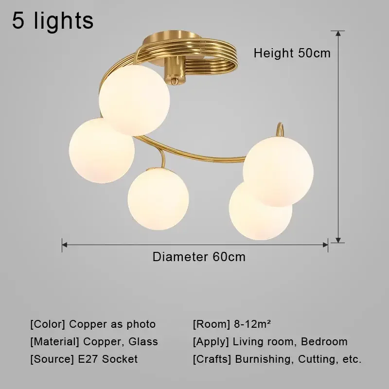 Creatieve plafondhanglamp Noordse kroonluchter Led-lamp Woonkamer Glas Lichtpunt Home Decor Slaapkamerverlichting