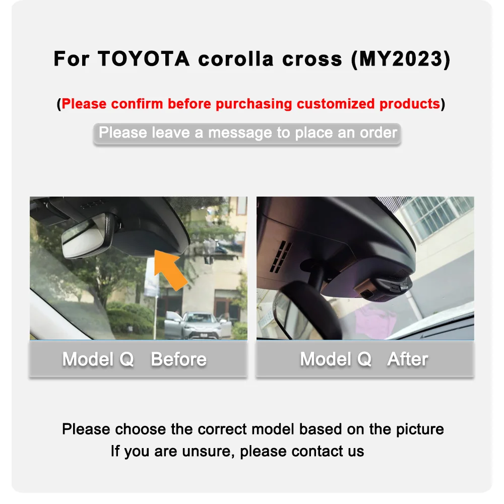 For Toyota Corolla Cross MY2023 customized Dash Cam for Car Camera Recorder Dashcam WIFI Car Dvr Recording Devices Accessories