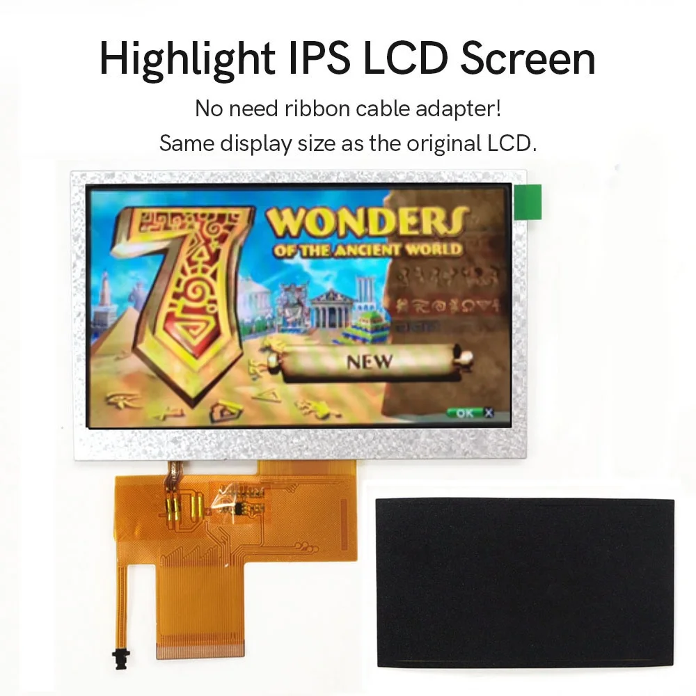 For PSP 1000 Console 4.3 inch IPS LCD Screen LCD High Brightness Screen Kits No need ribbon cable adapter Easy to Install