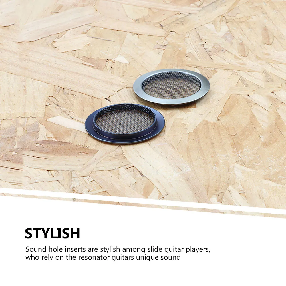 

2Pcs Guitar Hole Covers Acoustic Sound Hole Inserts Resonator Guitar Screen Parts Accessories for Slide Players