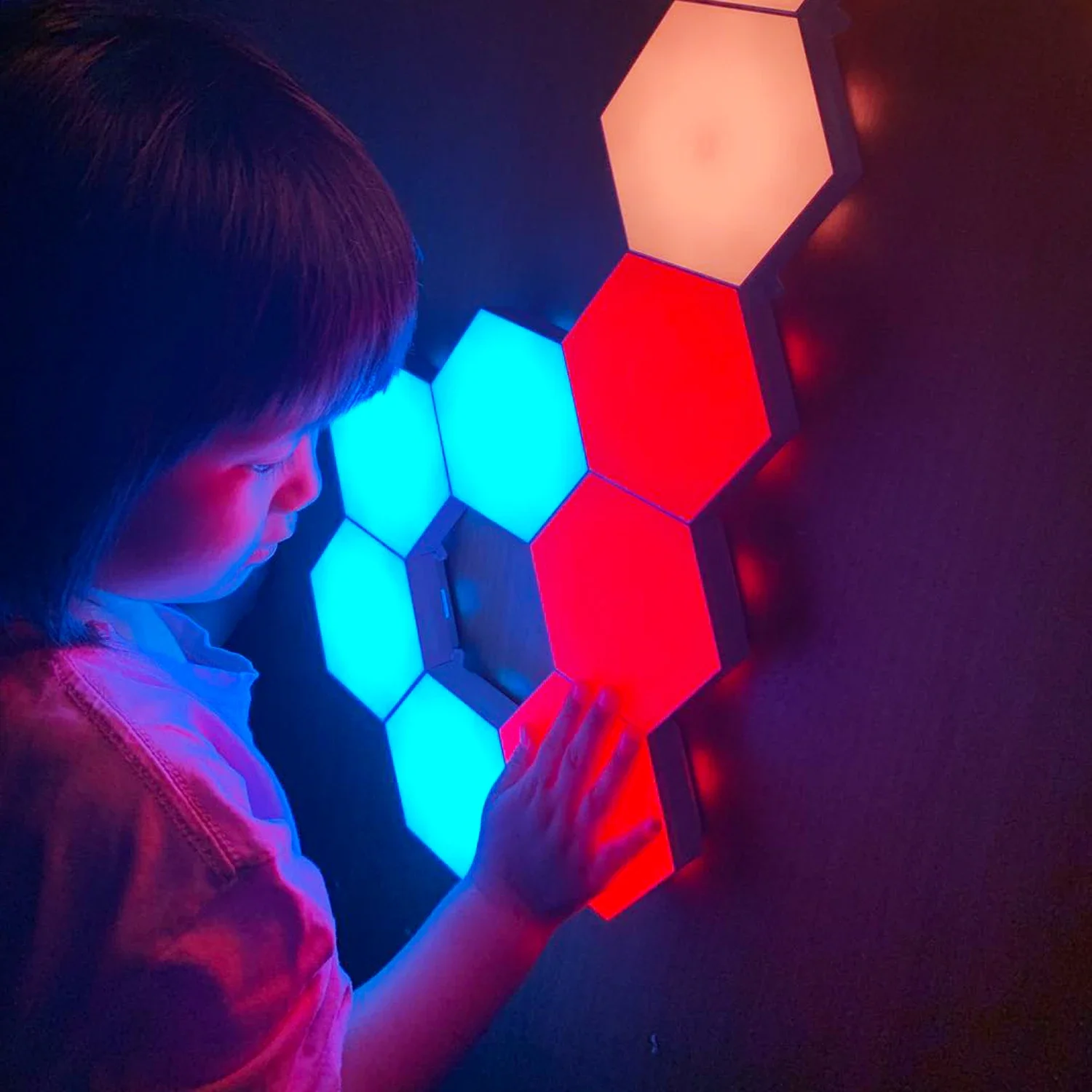 

DIY RGB квантовый свет умный светодиодный шестиугольный модульный сенсорный светильник с дистанционным управлением креативное украшение светодиодный ночник
