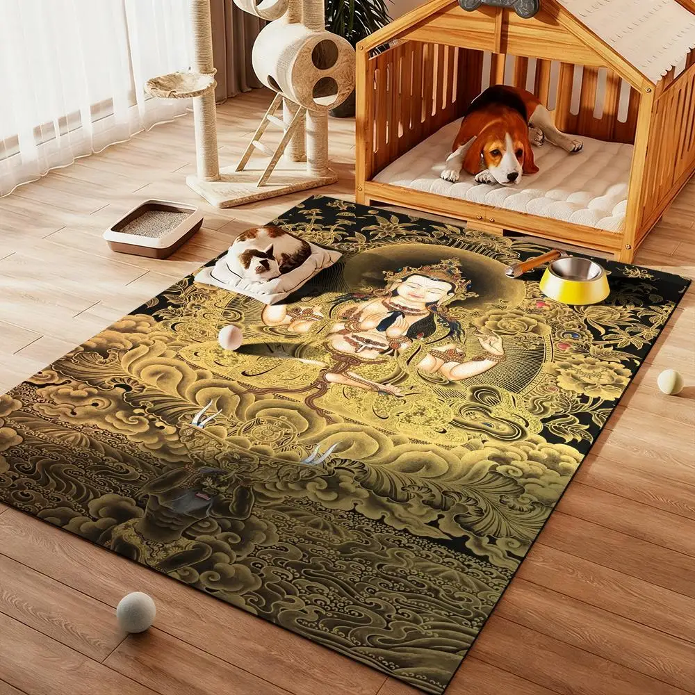 

Buddhism Buddhist Buddha statue Floor Mat Diatom Bath Mat Absorbent Quick Dry Non-Slip TPR Backing Soft Plush Draining Rugs