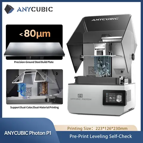 ANYCUBIC Photon P1 Resin 3D Printer Support Dual-Color&Material Printing , Precision-Ground Steel Build Plate For Hobbyists