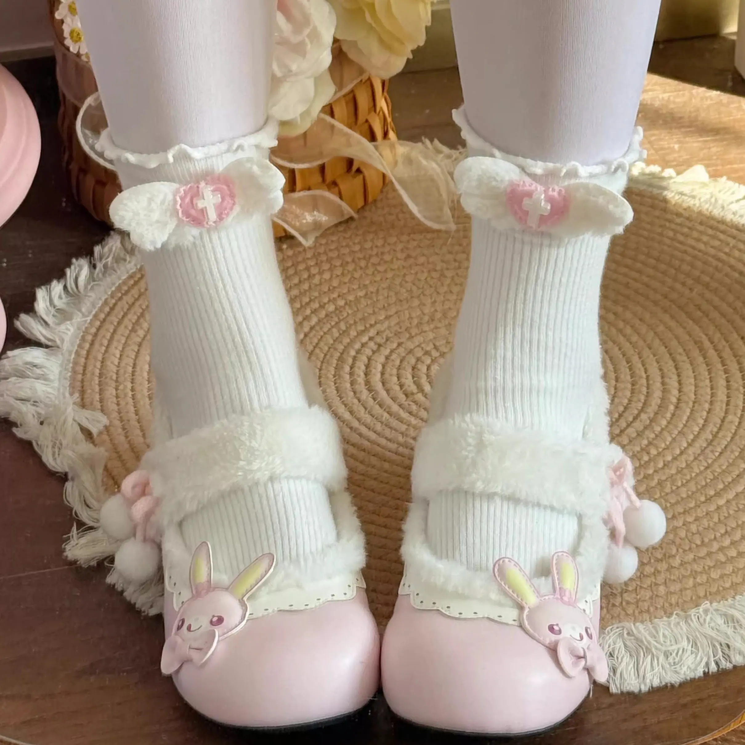 Japanese Cute Cartoon Mp  Daughter Clothing Jojifuku Y2k Accessories Mid Heel Pumps Spring Plush Lolita Original 3cm Heel Shoes view 3