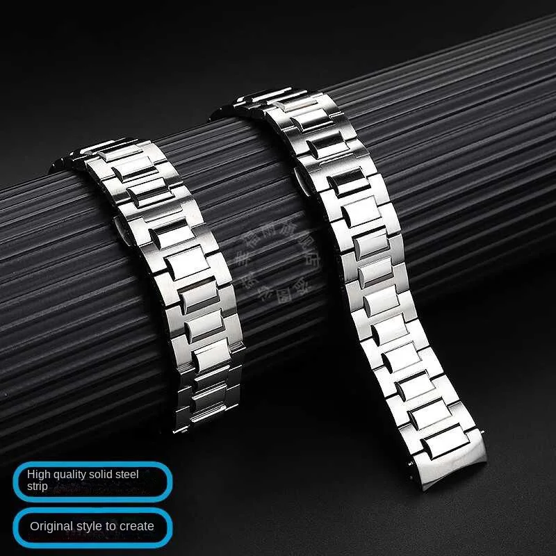 20mm Curved End Solid Stainless Steel Strap For IWC Portuguese chronograph IW358312 IW371607 Bracelet Watch Chain Men's