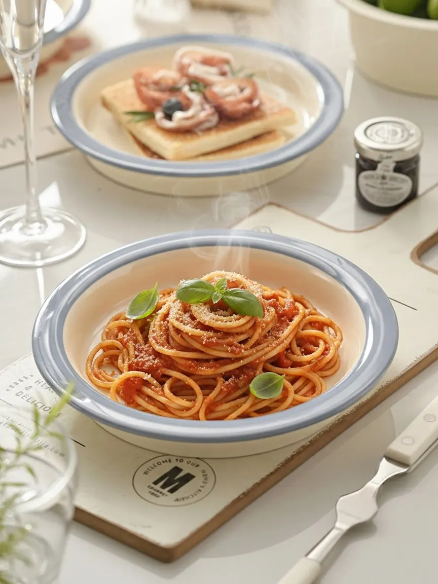 

Ins Style Ceramic Pasta Plate Western Dining Utensils Deep Dish Commercial Salad Home Use Retro Glazed under Color Geometry P...