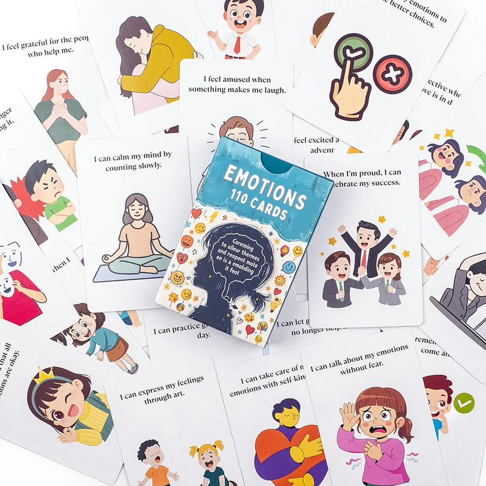Cartes de Pleine Conscience - Jeu de 110 Cartes de Gestion des Émotions,Outils Portables de Réflexion Personnelle pour Ateliers,Activités Scolaires Cartes de Pleine Conscience - Jeu de 110 Cartes de Gestion des Émotions,Outils Portables de Réflexion Personnelle pour Ateliers,Activités Scolaires