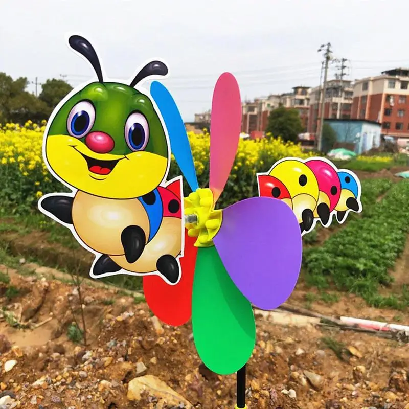 Garden Pinwheels Cartoon Animal Whirligig Wind Spinner Windmill Toy Decorative Stakes Outdoor Gardening Art Whimsical Kids Gifts