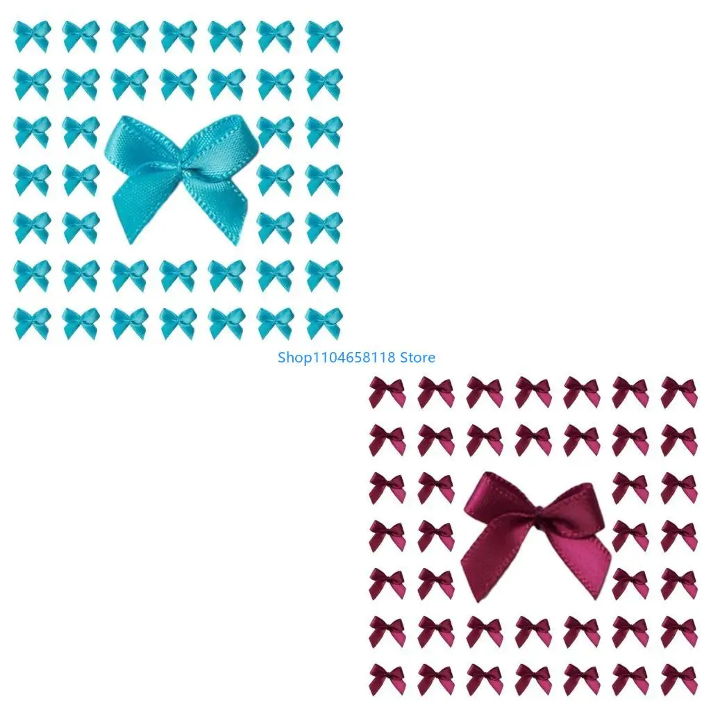 

200 Pcs Colorful Mini Bows Satins Ribbon Bowknot Decoration Handwork Flower Supplies for DIY Crafts Gift Wrap Decoration