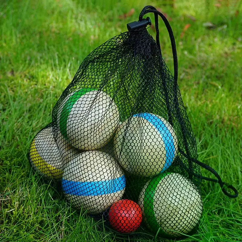 Durable Wooden Bocce Balls for Outdoor Backyard Sports Classic Grass Lawn Game with Carry Bag