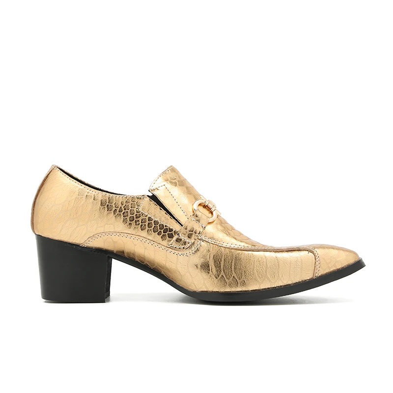 Herren-Slipper im italienischen Stil mit Krokodilmuster, hoher Absatzhöhe, aus echtem Leder, luxuriöse, formelle Schuhe für Geschäftstermine und festliche Anlässe. – Detail 3