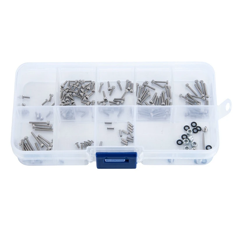 186pcs M1.4 M1.5 Stainless Steel Screw Nuts Hardware Kit for 1:24 Axial SCX24 RC Car Crawler Kit