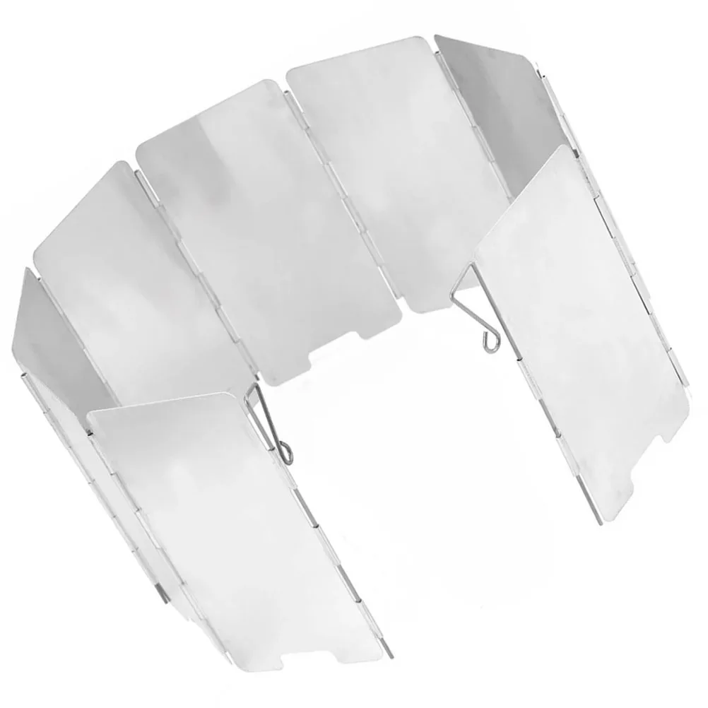 

9 Pieces Mini Aluminum Alloy Foldable Stove Windshield Outdoor Camping Wind Screen Portable Cooking Supplies Lightweight Travel