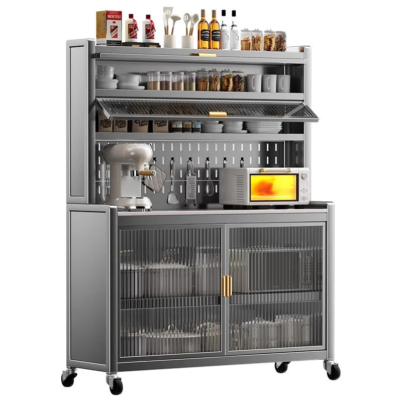 

Slate kitchen rack, dining side storage floor multi layer multi functional storage cupboard