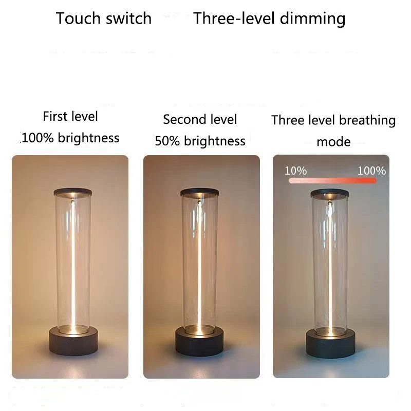 Dreistufig dimmbare, magnetische Ambientebeleuchtung, Nachttischlampe mit Ladefunktion, kreative USB-Schreibtischlampe für Schlafzimmer und als Begleiter im Schlaf.