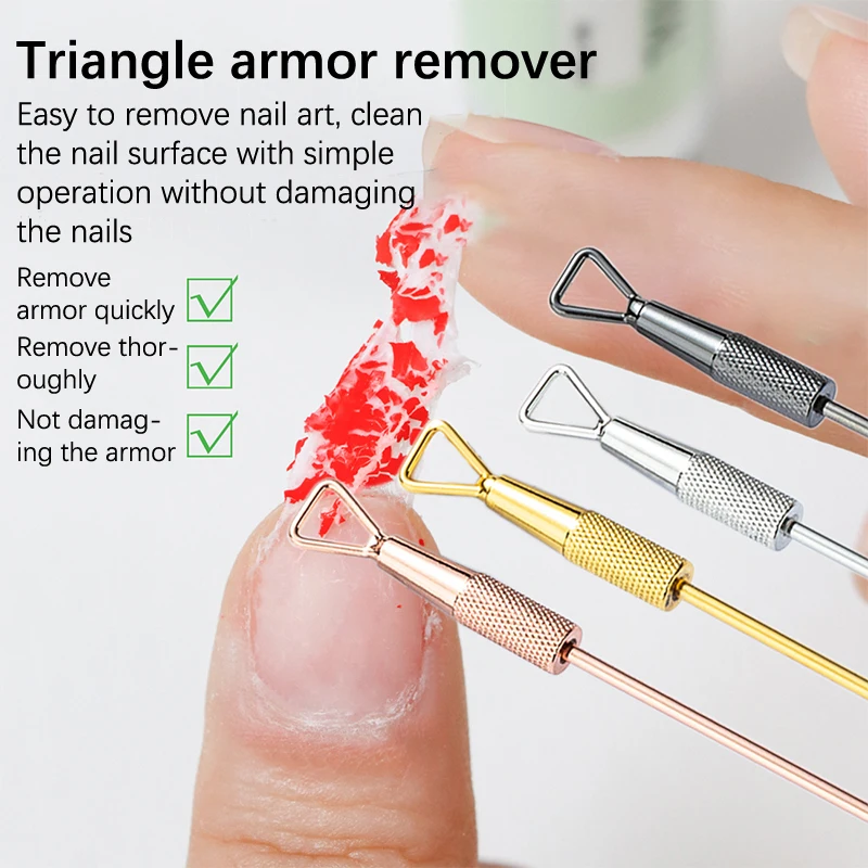 โลหะ Double HEAD Cuticle Pusher สําหรับเล็บกาว Cuticle Remover เล็บ Dead Skin ขัดเล็บมืออาชีพเครื่องมือ