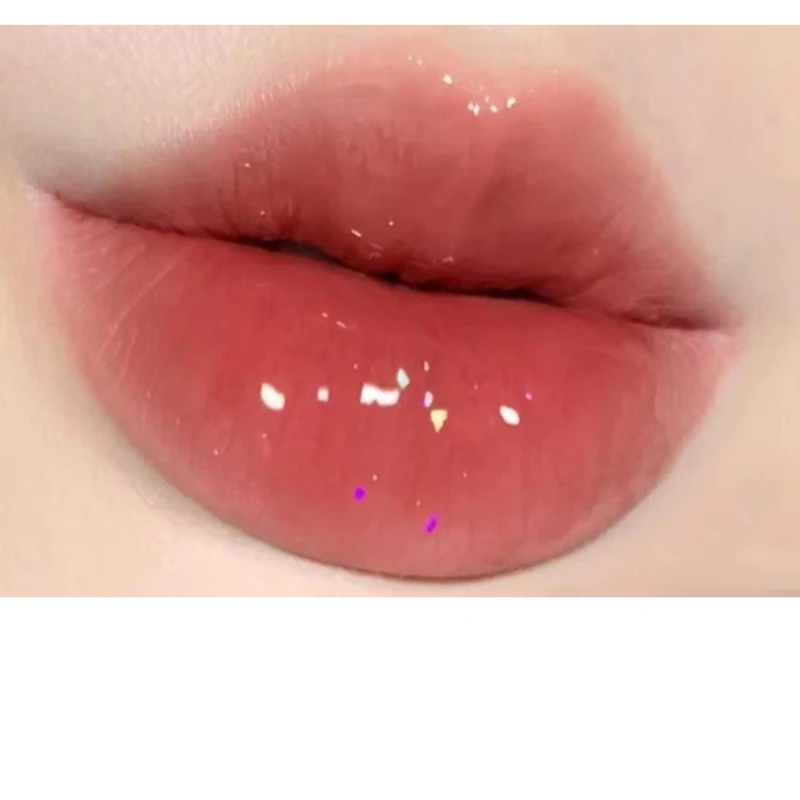 Brillo de labios en forma de bombilla, aceite de lápiz labial brillante, nutritivo, no pegajoso, Color de gelatina, cuidado de la máscara