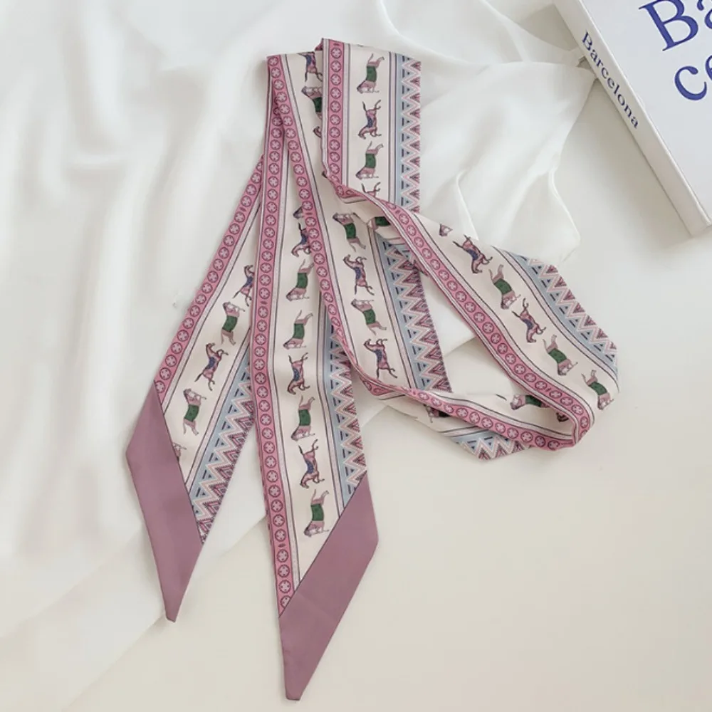 Retro Floral Headband Ribbon Oil Painting Headscarves Chinese Style Hair Ribbon Scarf