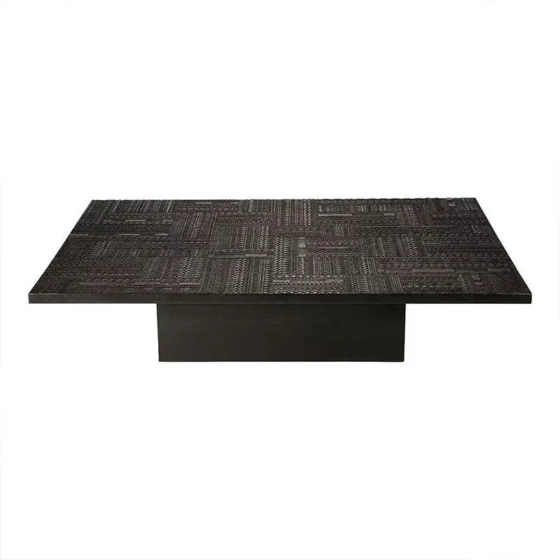 

Minimalist medieval style, relief coffee table, solid wood living room square coffee table