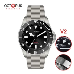 Octopus Kraken 39mm Diver Men's Automatic Mechanical Titanium Watch Luxury Sapphire Stainless Steel Waterproof 20Bar Night Glow