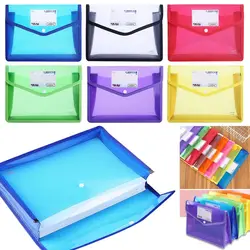 A4 Plastic File Folders Large Capacity Office Document Bag Pouch Envelope Folder