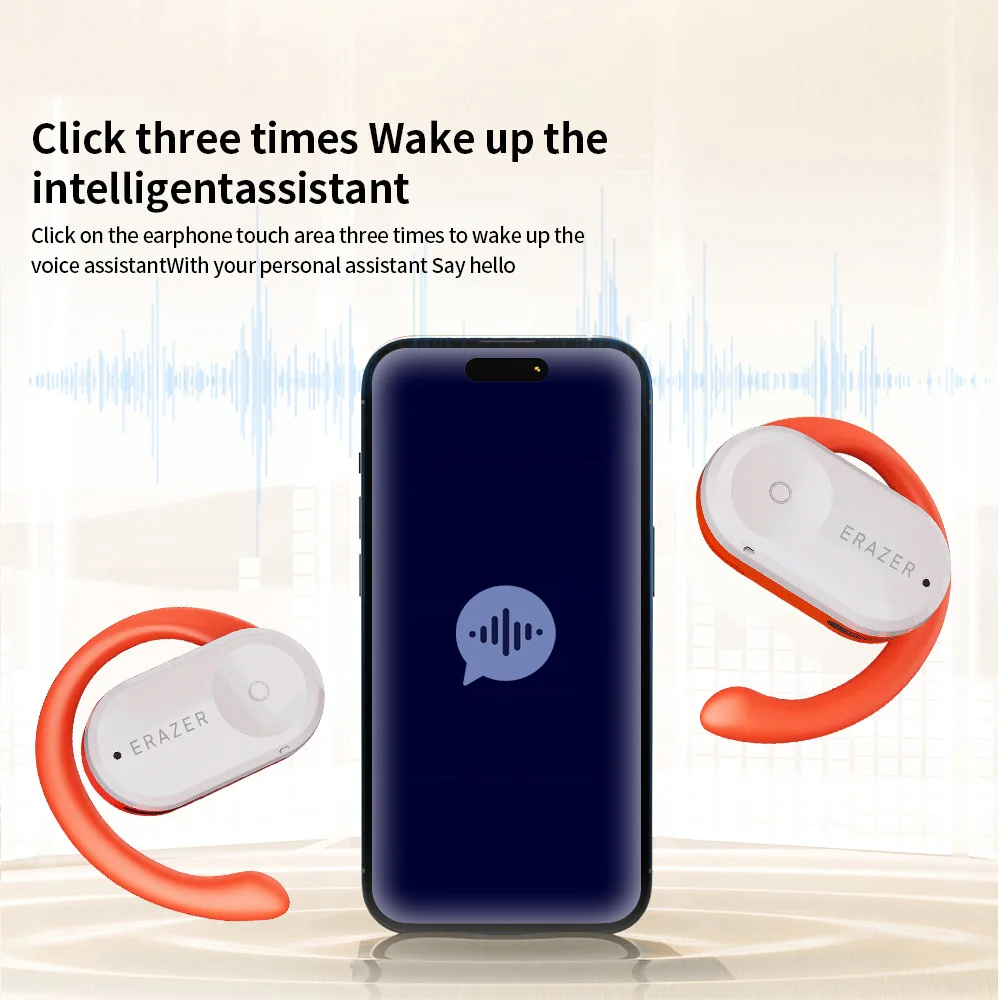 Lenovo ERAZER QT88 Sport draadloze oortelefoon over het oor Bluetooth 5.4 met microfoon Waterdichte functie voor fitness en hardlopen