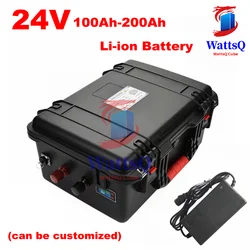 24V 100Ah 120Ah 150Ah 180Ah 200Ah lithium Li-ion battery 24v with BMS for RV EV solar storage inverter bike +10A Charger