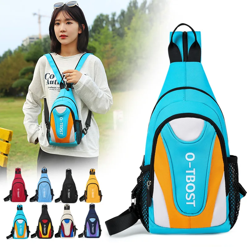 Durable Oxford fabric single-shoulder bag, lightweight and multi-purpose backpack, water-resistant men's chest bag