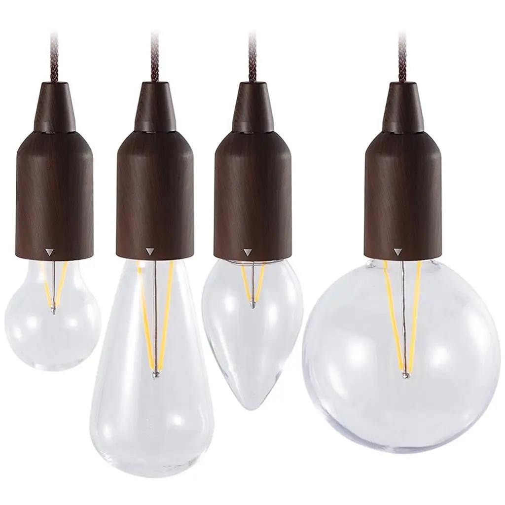 Pull Cord Light Hanging Bulb Tent Camping Lamp Battery Operated