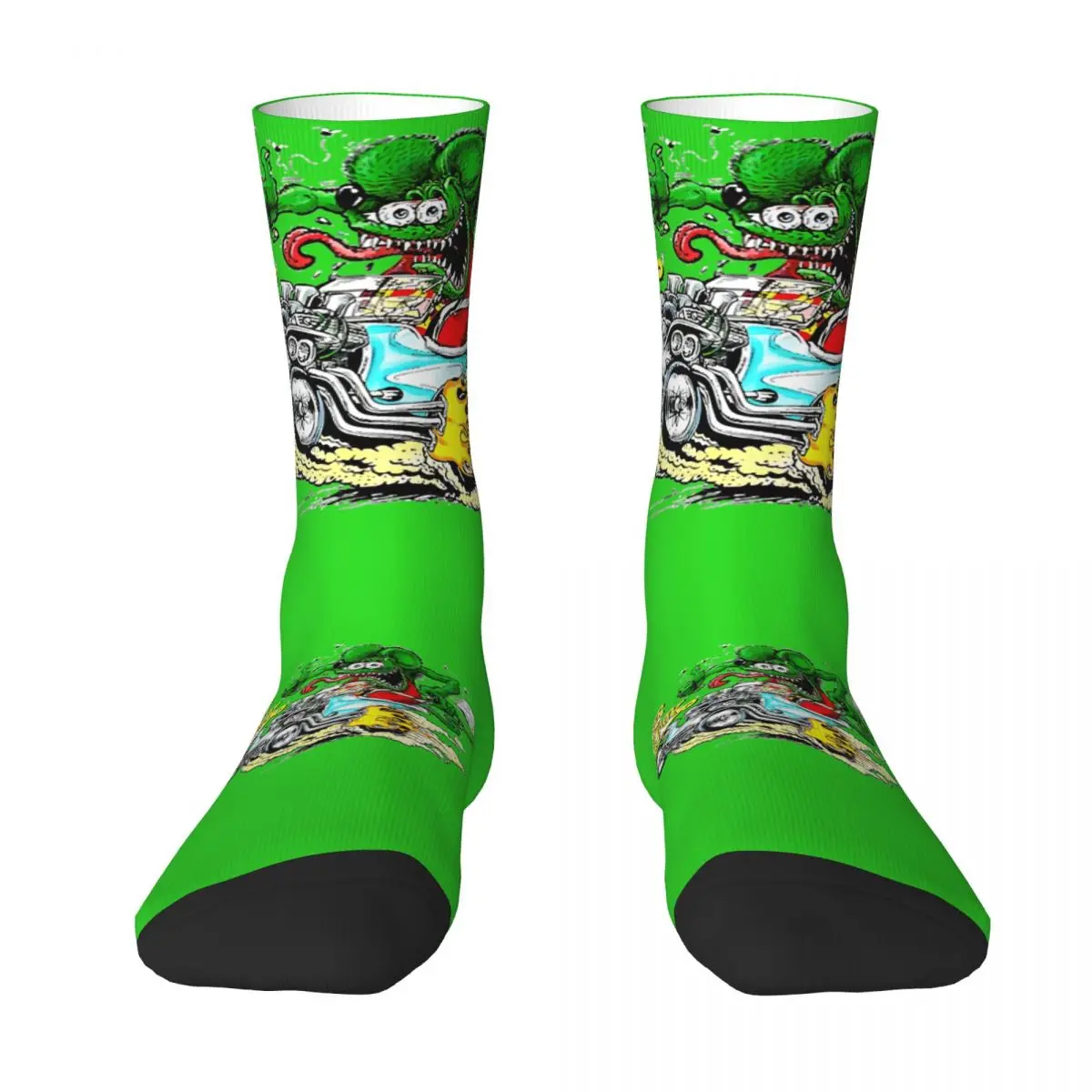 Tales Of The Rat Fink Graphic Socks Korean Stockings Unisex Men Quality Cycling Socks Spring Graphic Anti-Slip Socks
