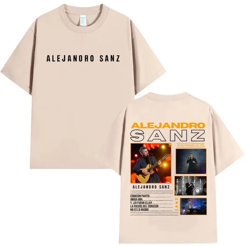 المغني أليخاندرو سانز الجرافيك موضة Tshrit الصيف Harajuku تي شيرت القوطية الرجال القطن تي شيرت عادية المتضخم تيز المشجعين هدية