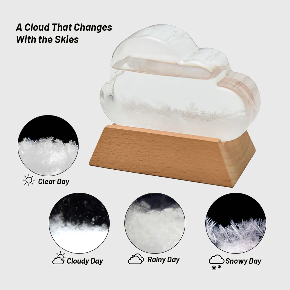 

Cloud Storm Glass Weather Bottle | Meteorological Bottle | Creative Home Decor Gift | Large Cloud Shape Ornaments