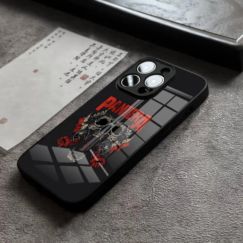 Classic Vintage P-pantera Band Phone Case For IPhone 17 15 Pro Max 13 12 16 Pro 11 14 Plus X XR XS 8 7 Plus SE Glass Cover view 6