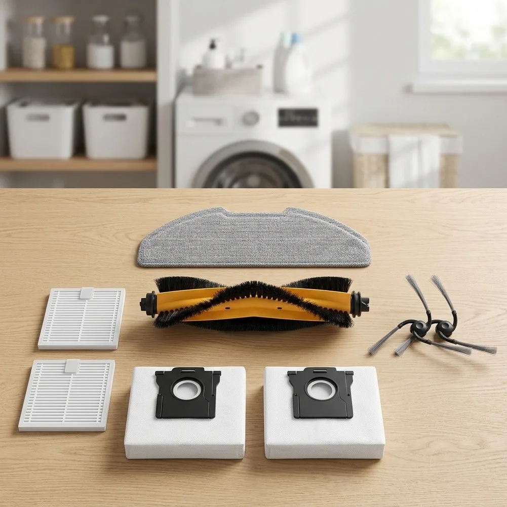 For Dreame For D20 For AIR for PLUS Compatible Robot Vacuum Accessory Kit Main Brush Side Brushes Filters Dust Bags Mop Pads 9