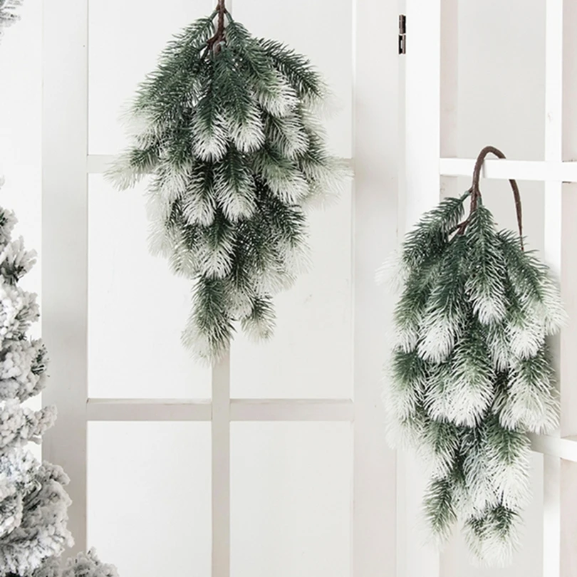 

Artificial Plant Christmas Plastic Pine Needles Rattan Beautiful New Year Decor Home Garden Wedding Living Room Flowers Ornament