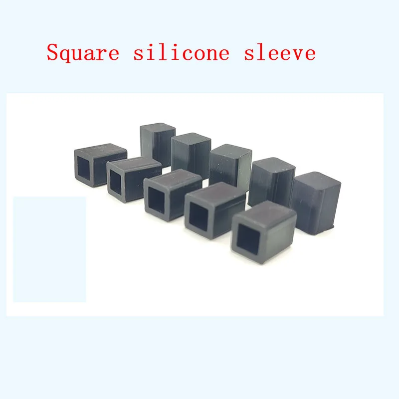 High temperature resistant square silicone sleeve rubber protective cap square tube end sheath aluminum tube anti-collision
