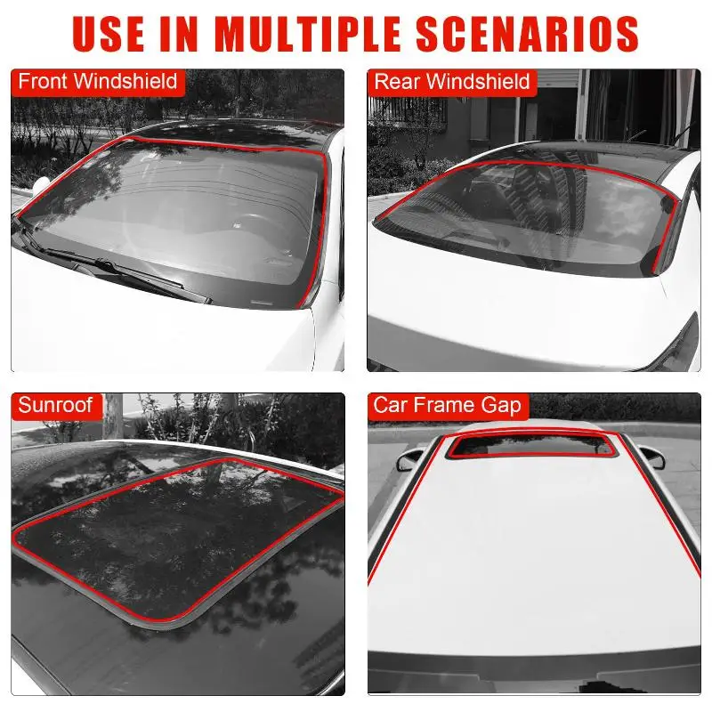 Car Rubber Weather Stripping Uncut Sealing Trim For Roof Window Windshield Auto Soundproof Waterproof Seal Accessory Gadget view 6