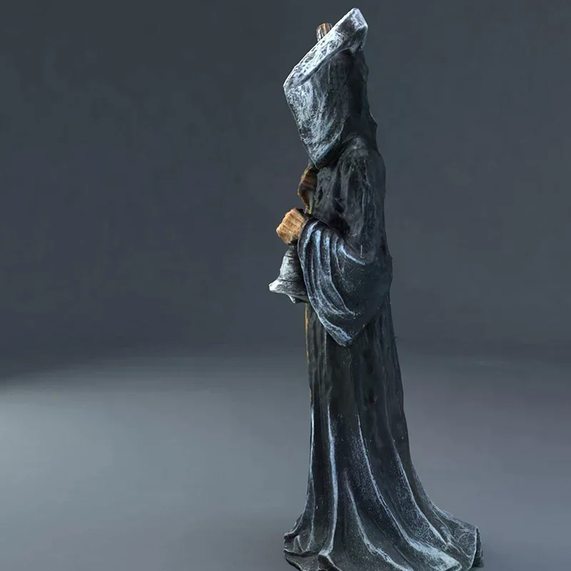 Holy Death Statue Standing Religious Decorative Figurine Grim Reaper Holding Scythe Statue Altar Halloween