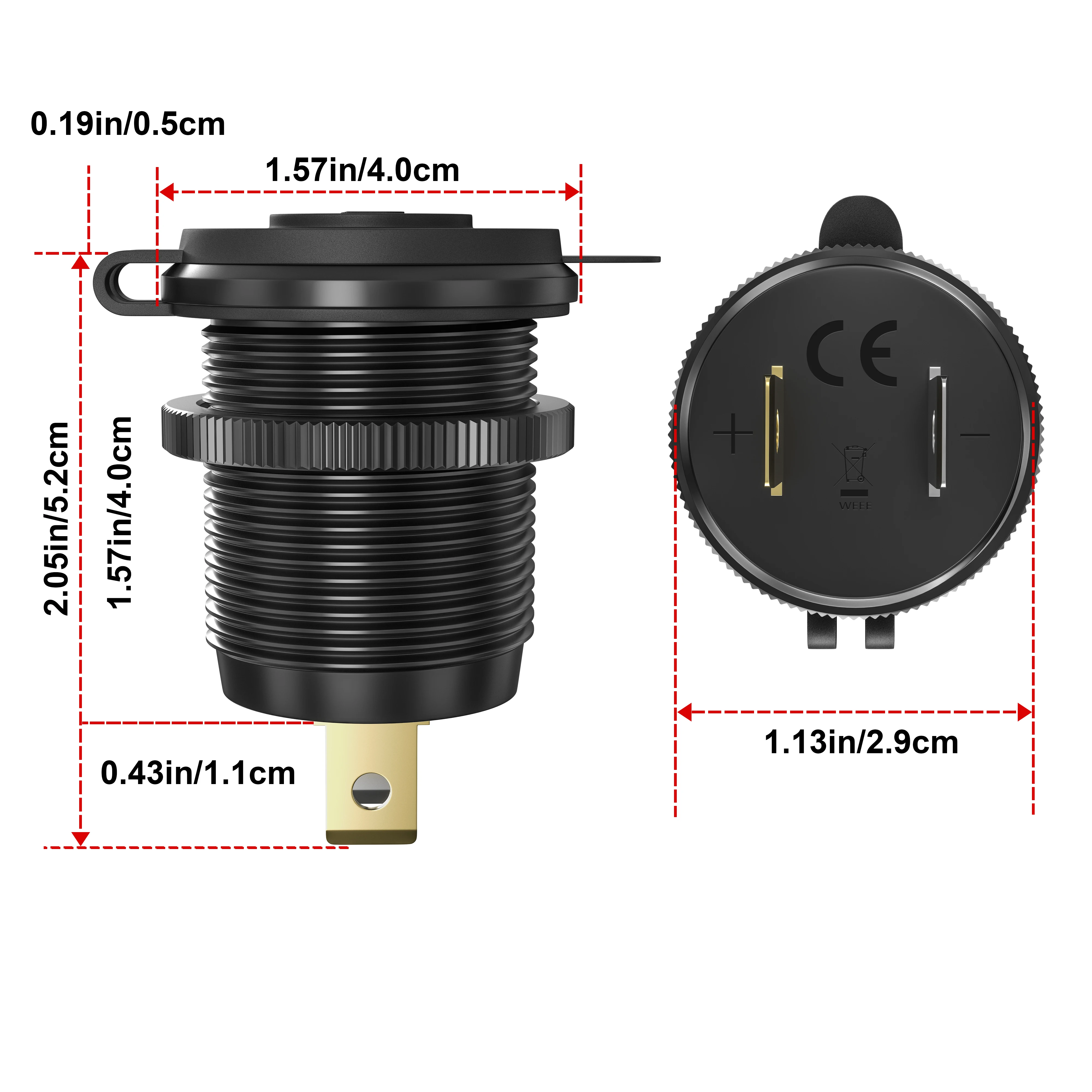 Tomada usb 12v automot socket quick charge 3 0 USB Outlet PD USB-C & Two QC3.0 Ports For Boat Marine motorcycle truck