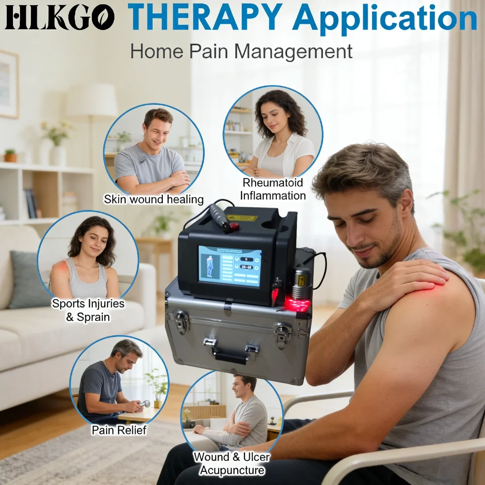 

Professional Grade HLKGO 5W Cold Laser Machine, Medical Grade 808nm 650nm Dual Wave for Human Veterinary Pain Care
