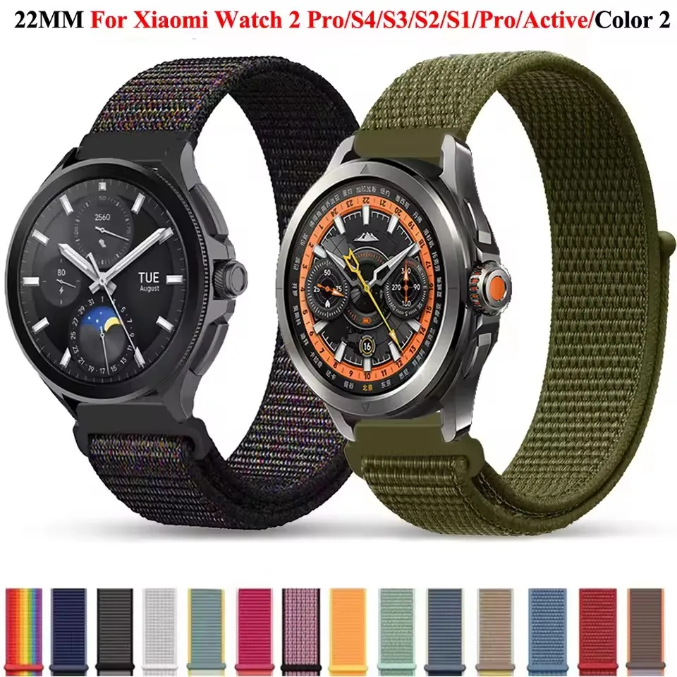 

Нейлоновая петля 22 мм для Xiaomi Watch S4, спортивный ремешок для часов Xiaomi Watch 2 2Pro S3 S2 S1 S1 Active S1 Pro Mi Watch Color 2 Браслет