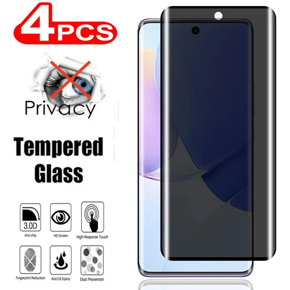 2/4Pcs 9H Privacy Screen Protector Voor Huawei Honor 90 70 Magic 5 6 Lite Pro Gehard Glas Niet In Staat Om Te Ontgrendelen Met Vingerafdruk